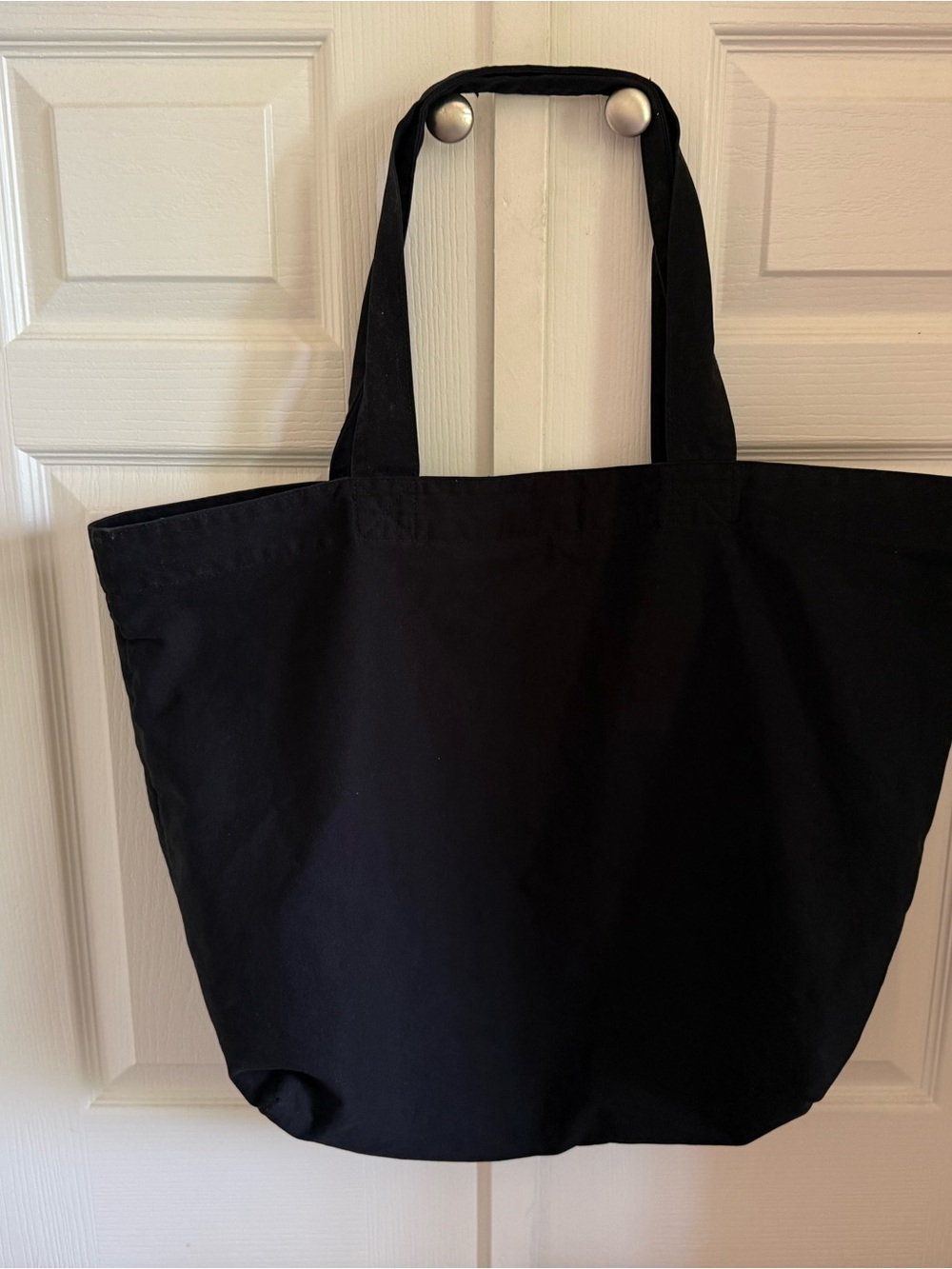 PINK Victoria's Secret Black Tote with Metallic Silver PINK Logo - Picture 2 of 2